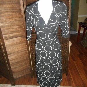 Vintage Y2K faux wrap dress back with white circles, size XS